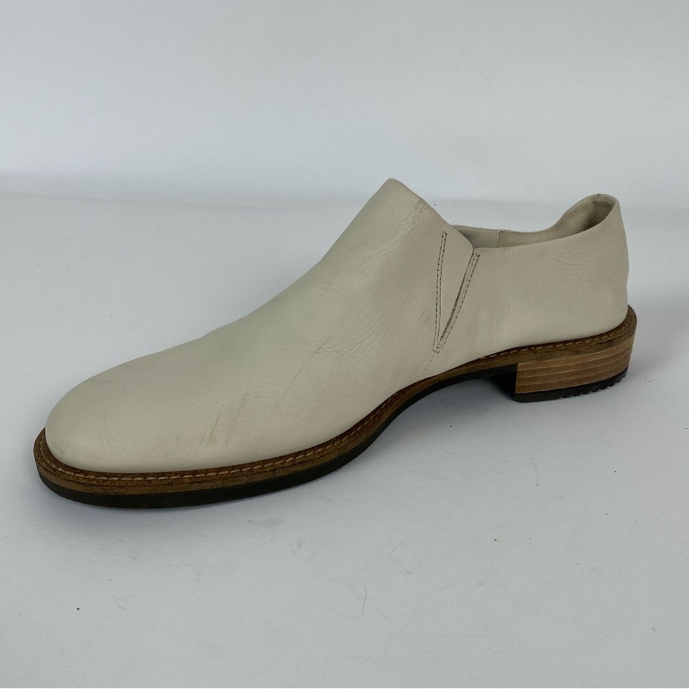 ECCO Women's Mule Shoes US 9 9.5 EU 40 Off White Ivory Leather Clog Drop Heel - Picture 5 of 11